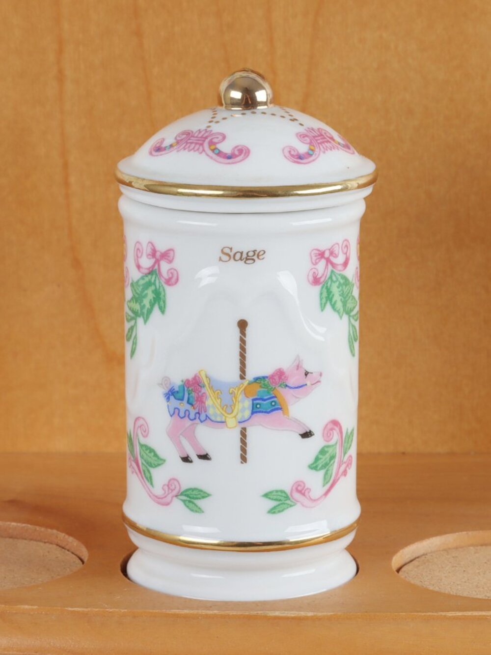 Vintage LENOX Sage Spice Jar & Lid - The Spice Carousel Collection